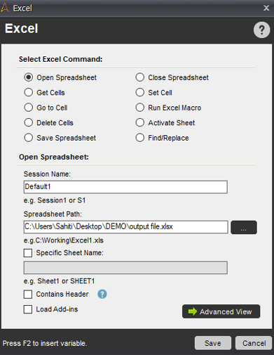 Automation Anywhere Open Output Spreadsheet - Automation Anywhere Examples - Edureka