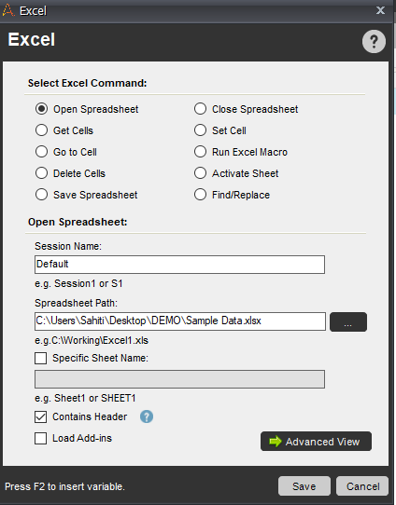 Automation Anywhere Open Spreadsheet - Automation Anywhere Examples - Edureka