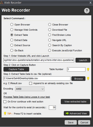 Automation Anywhere Web Recorder Option - Automation Anywhere Examples - Edureka