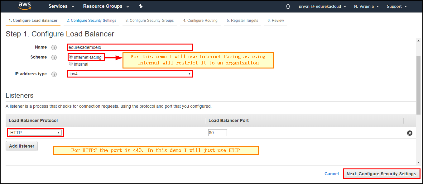 Create Load Balancer - Elastic Load Balancer - Edureka