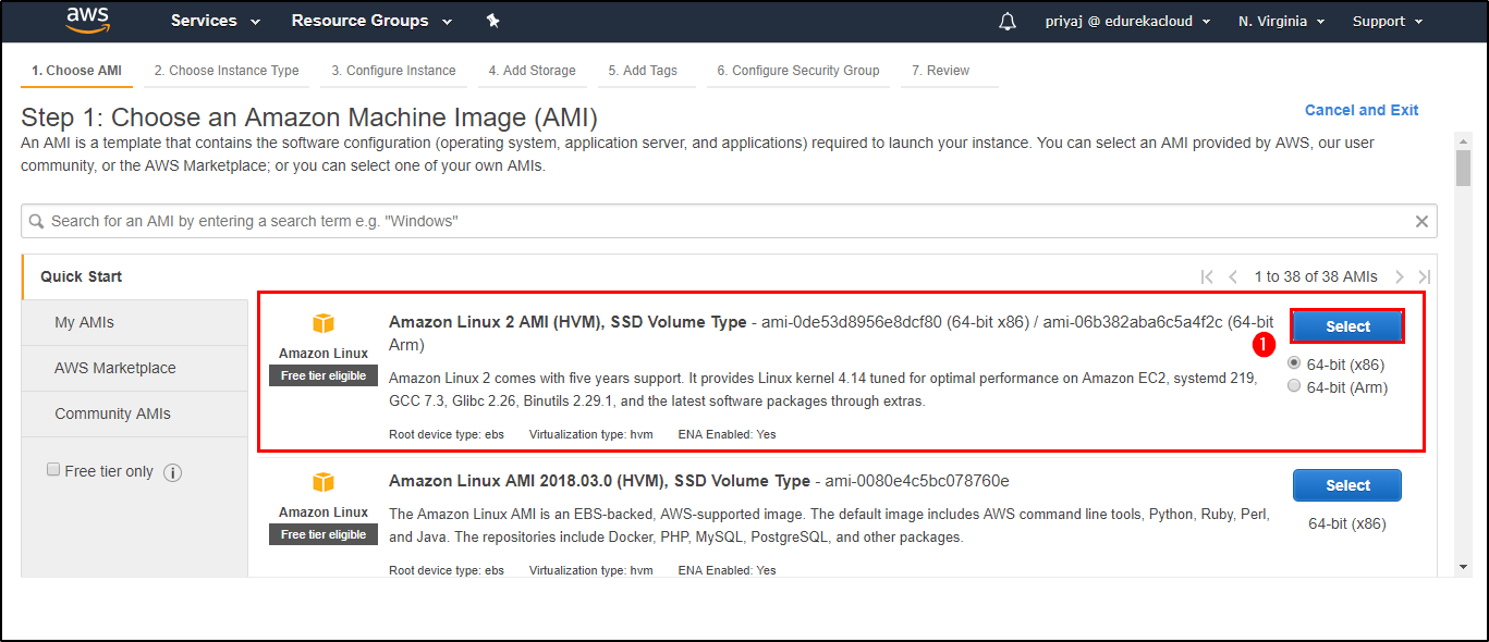 Create EC2 Instance - Elastic Load Balancer Tutorial - Edureka