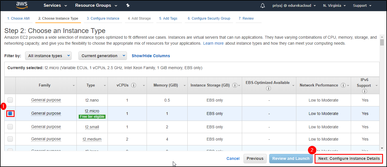 Create EC2 Instance - Elastic Load Balancer Tutorial - Edureka