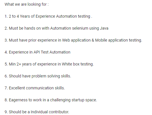 Web Tester Job Description