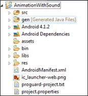 Android application project using Eclipse