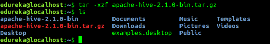 Untar Hive File - Hive Installation - Edureka