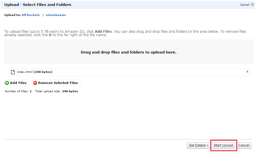 Upload - aws s3 tutorial - edureka
