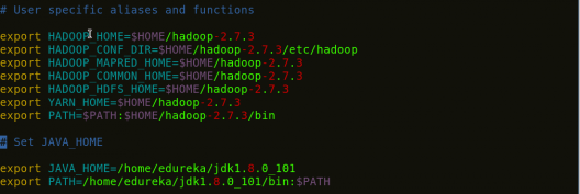 Add Java and Hadoop variables in bash - Install Hadoop - Edureka