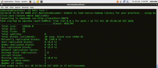 HDFS Filesystem Health - HDFS Commands - Edureka