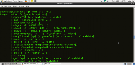 Help Command - HDFS Commands - Edureka