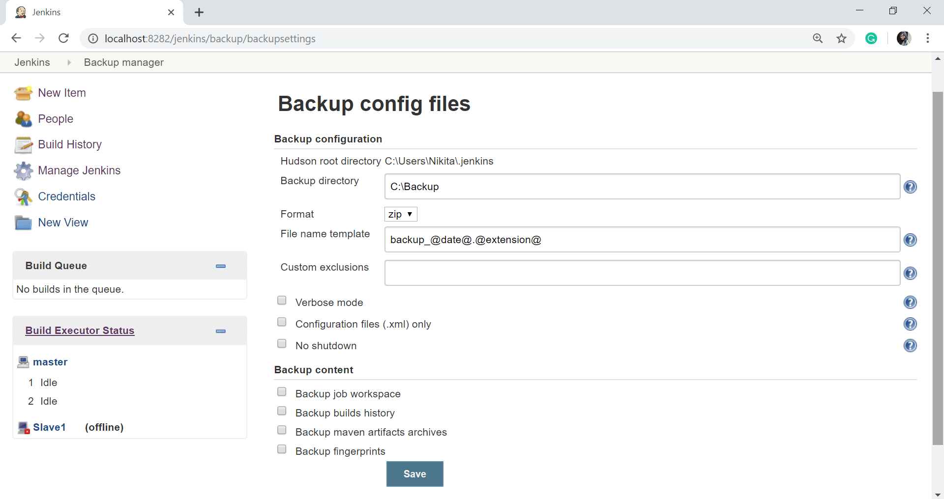 Backup Config files 