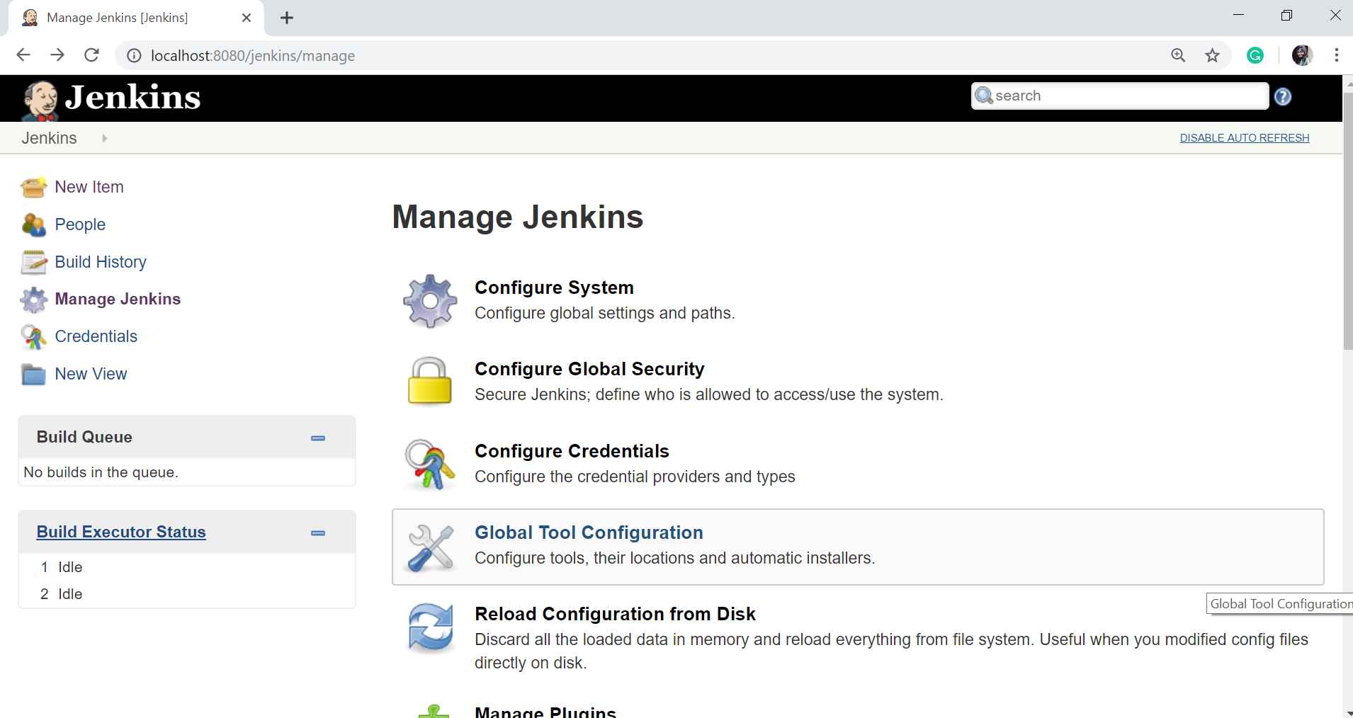 manage jenkin windows 