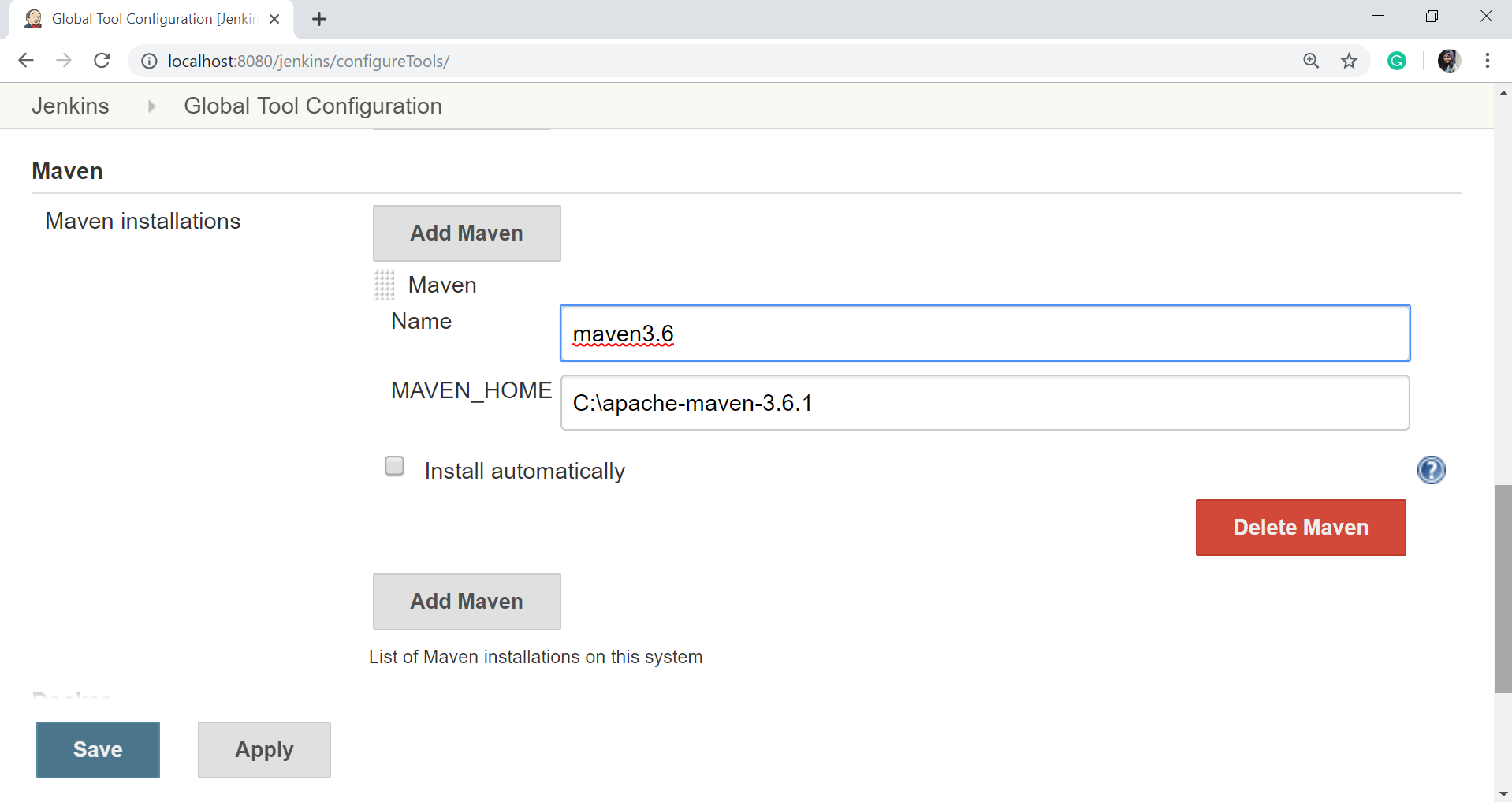 Add maven jenkins devops tools