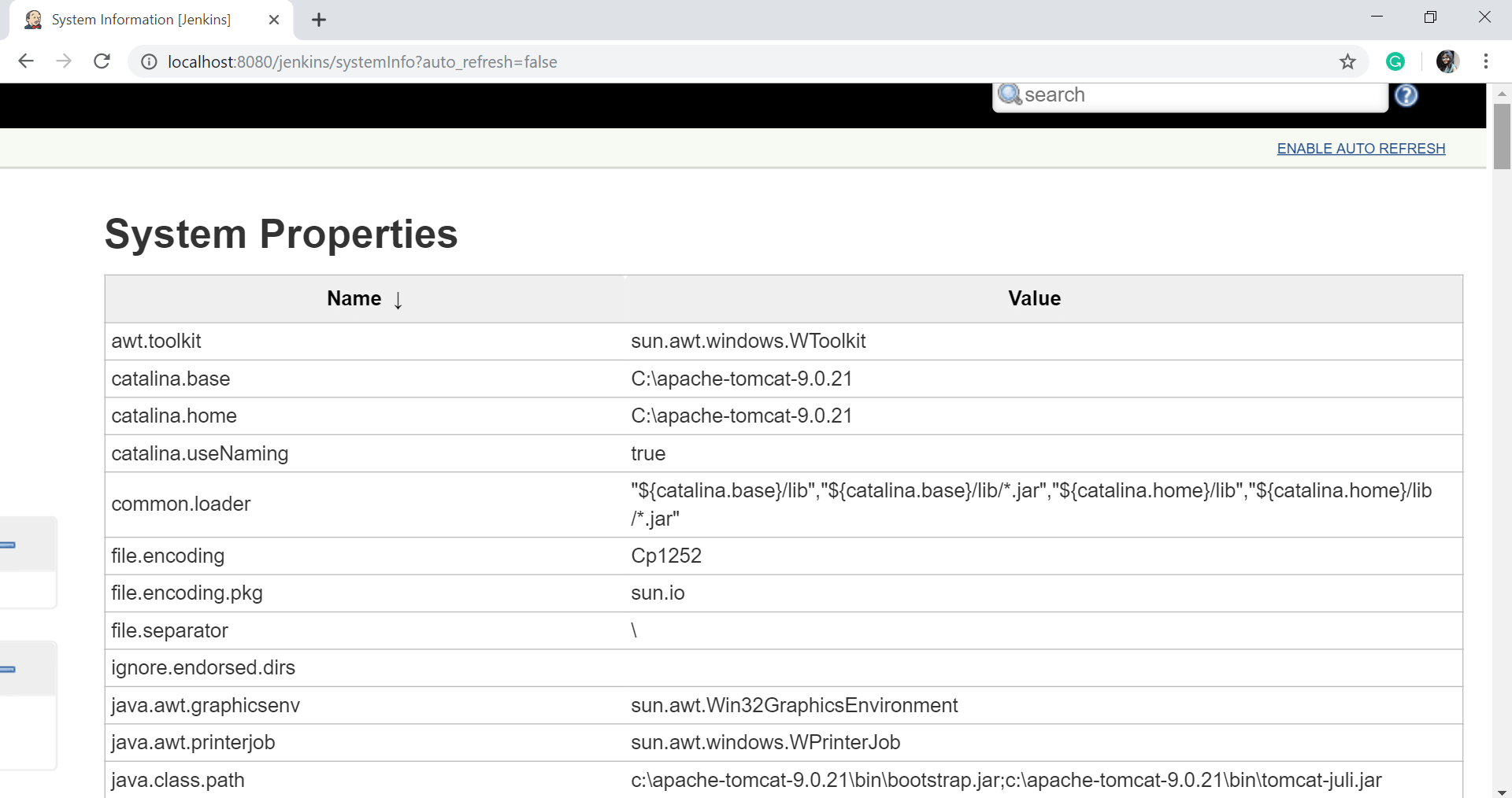 system properties