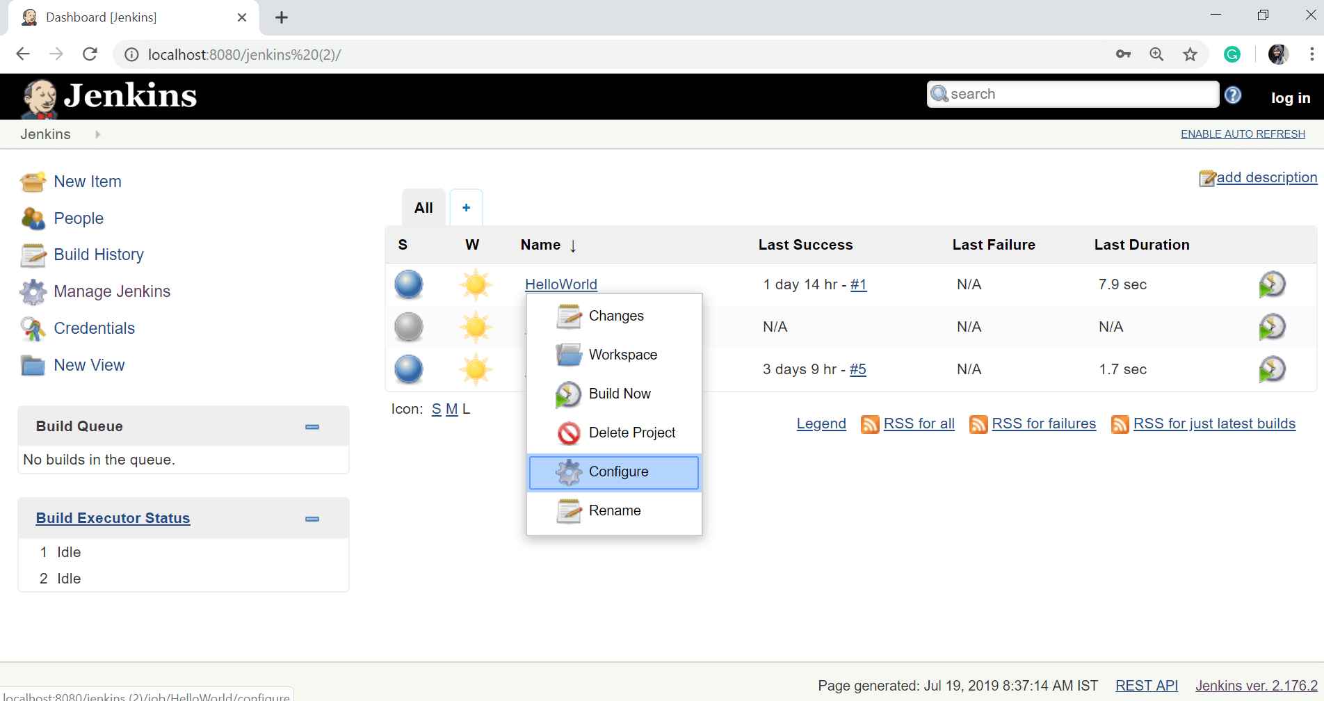 jenkins dashboard 