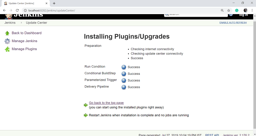 insatll plugin page continuous deployment 