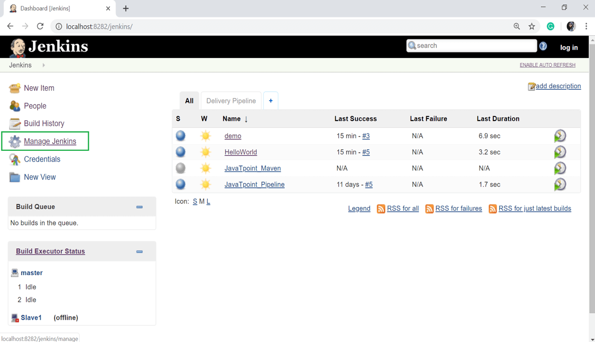 manage jenkins dashboard page final part 