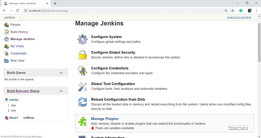 jenkins tools manage jenkins dashboard 