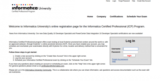 Informatica Certification- How to Register