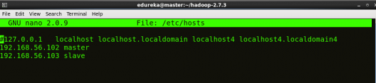 Master's hosts file cofiguration - Hadoop Multi Node Cluster - Edureka