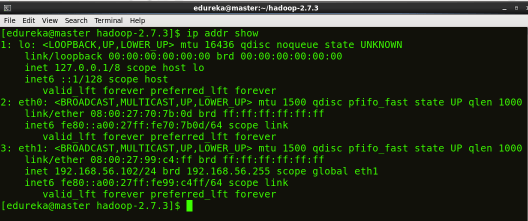 Master IP Address - Hadoop Multi Node Cluster - Edureka