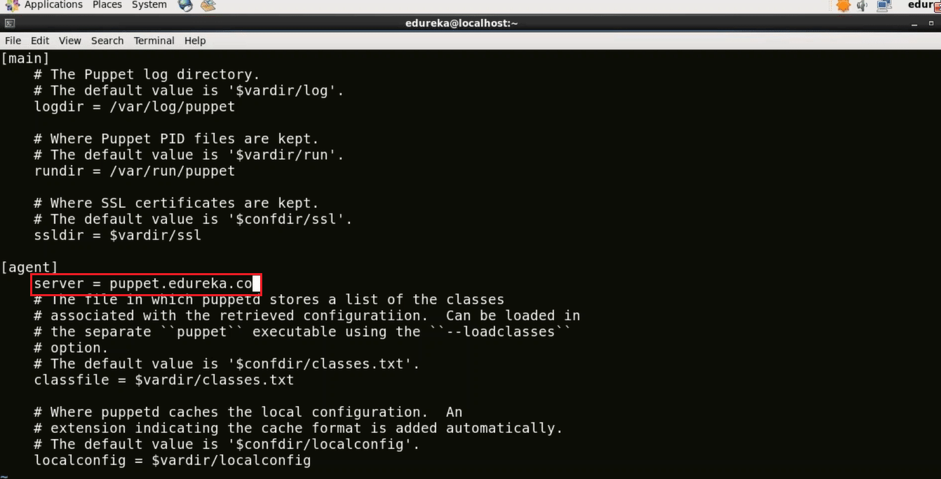  Puppet Configuration File Puppet Agent - Install Puppetr - Edureka