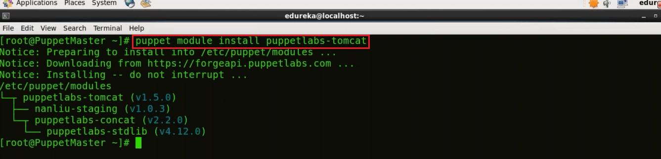 Tomcat Module - Install Puppet - Edureka