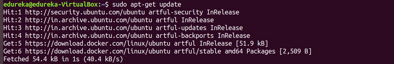 Upgrade Apt Index - Docker Tutorial - Edureka