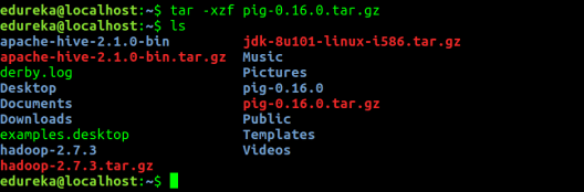 Untar Pig File - Pig Installation - Edureka