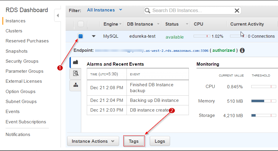 Select-Db-Tags - What is AWS - Edureka