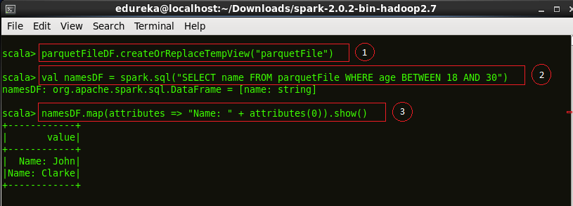 Loading Parquet - Spark SQL - Edureka