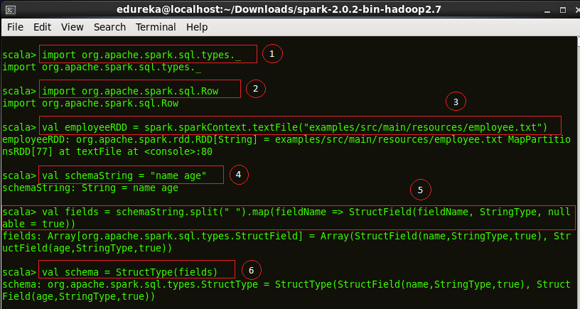 Specifying Schema - Spark SQL - Edureka