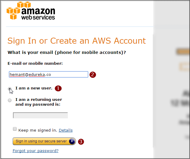 Signup - What is AWS - Edureka