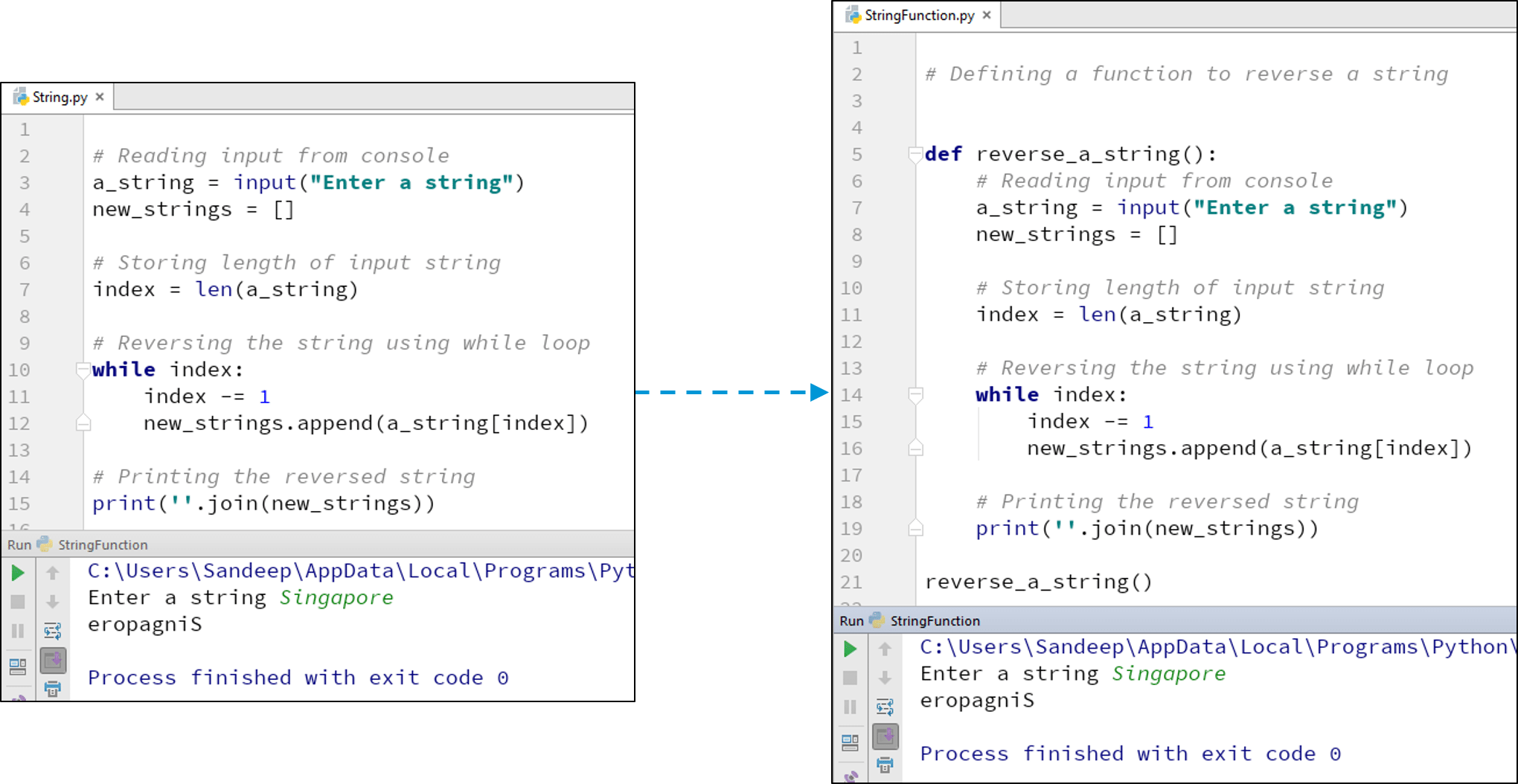 Function Reversing String - Python Programming Language - Edureka