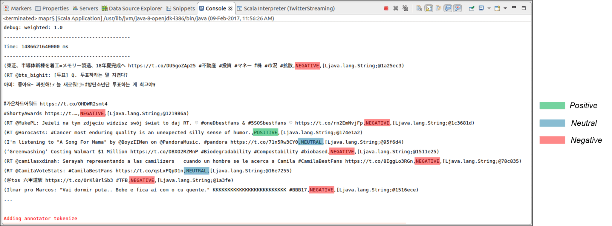 Eclipse Output - Spark Streaming - Edureka