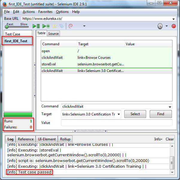 ide interface - selenium ide