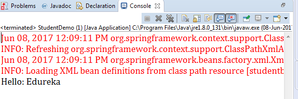 output - Spring Tutorial - Edureka