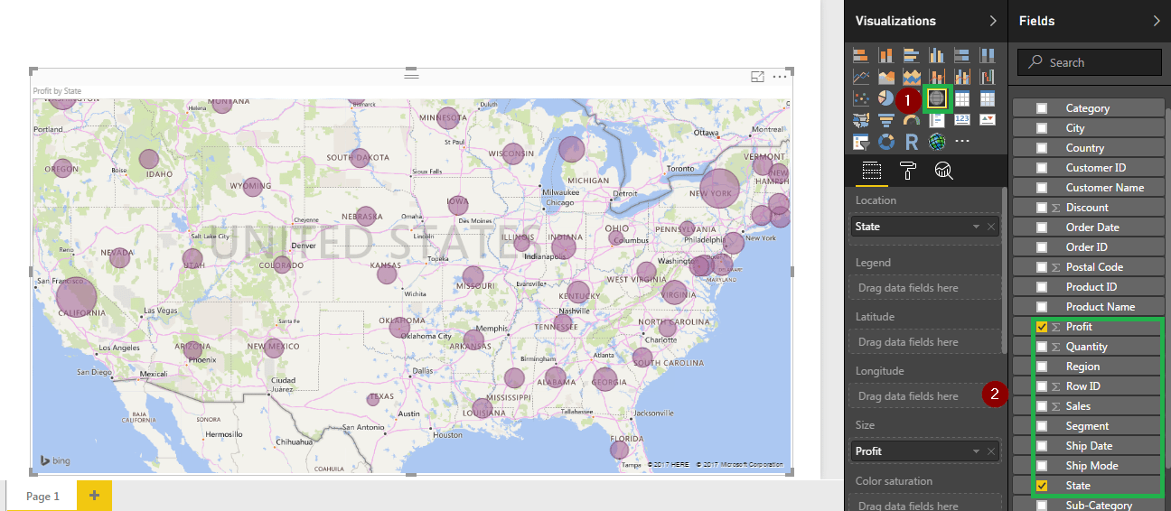 State wise profits - Power BI Dashboard - Edureka