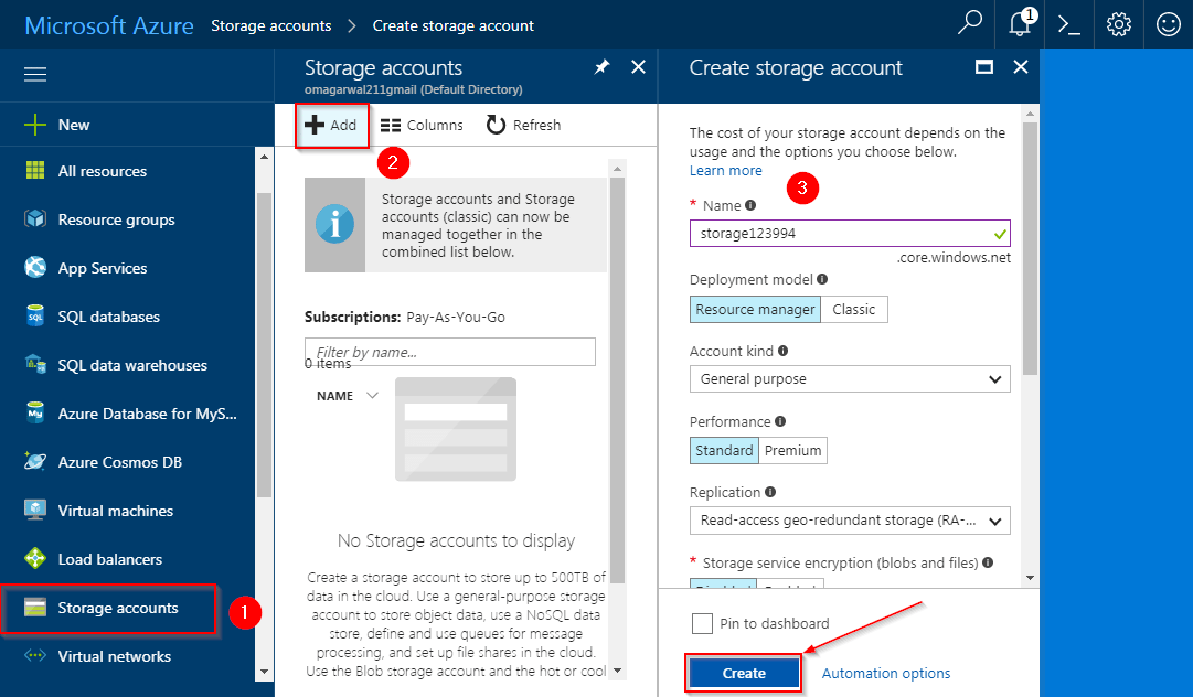 Create Storage Account - Azure Storage Tutorial - Edureka