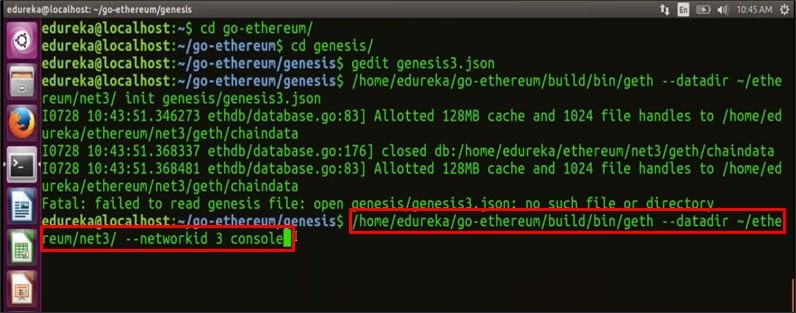 Geth console - Blockchain Tutorial -Edureka