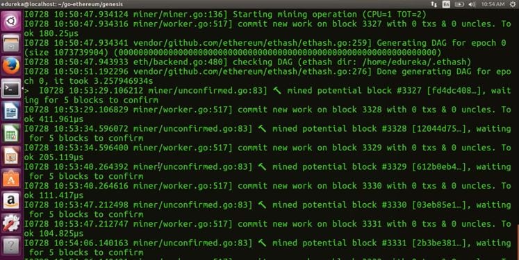 mining running - Blockchain Tutorial -Edureka