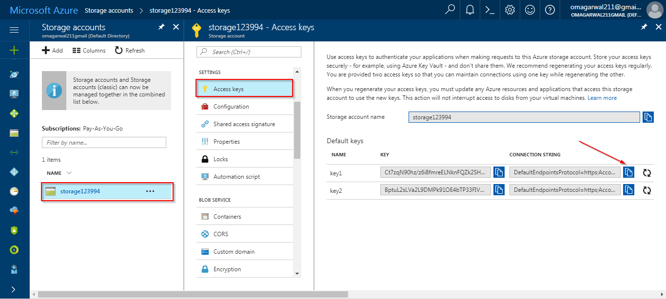 Connection String - Azure Storage Tutorial - Edureka