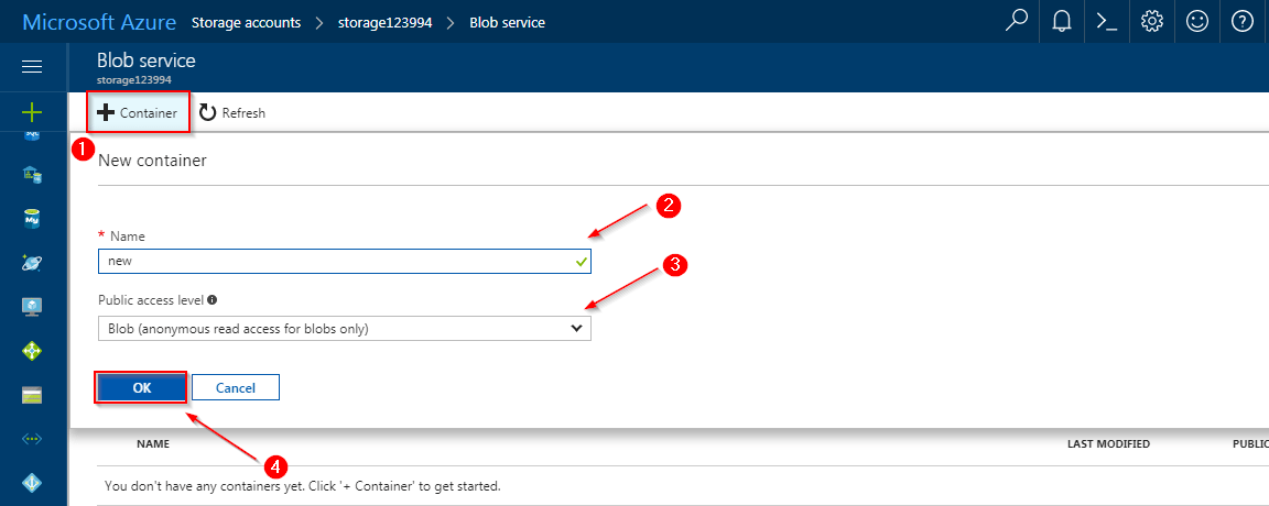 Create Container - Azure Storage Tutorial - Edureka