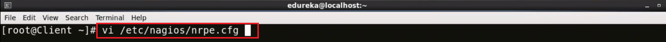 Edit nrpe.cfg File - Nagios Tutorial - Edureka