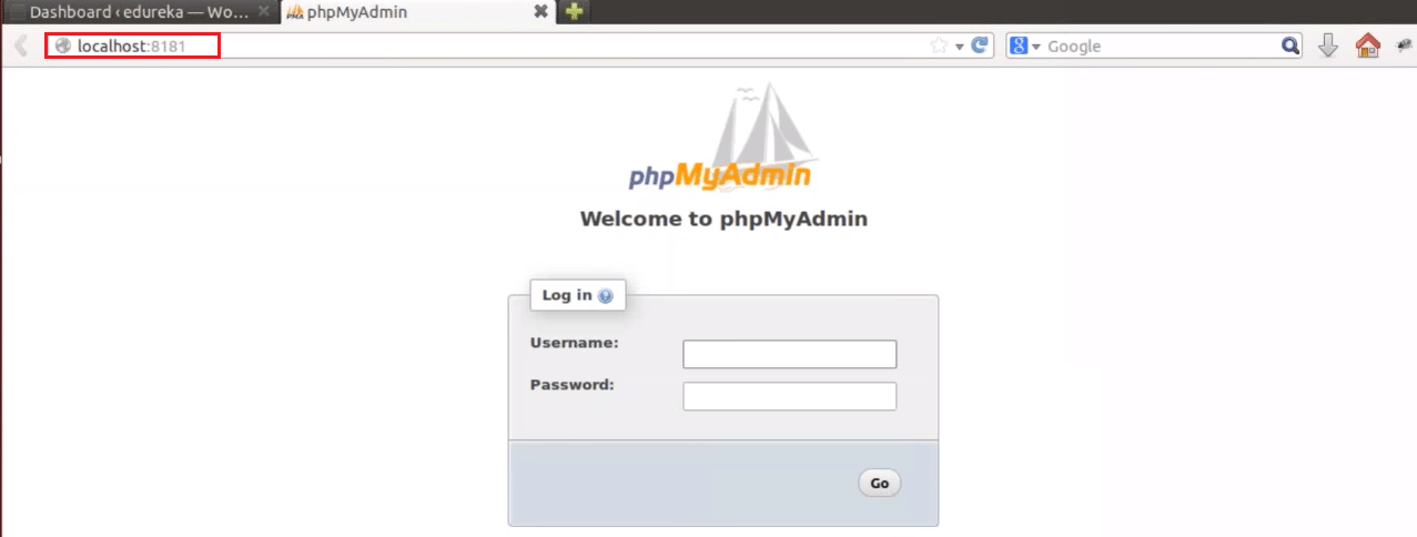 PhpMyadmin - Docker Container - Edureka