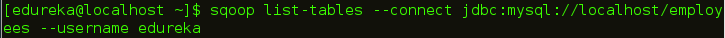 Sqoop Command to List Tables - Apache Sqoop Tutorial - Edureka