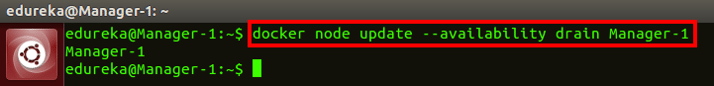 docker node update drain command - docker swarm - edureka