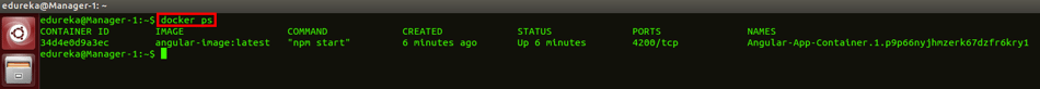 docker ps command - docker swarm - edureka