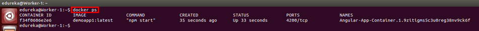 docker ps command - docker swarm - edureka
