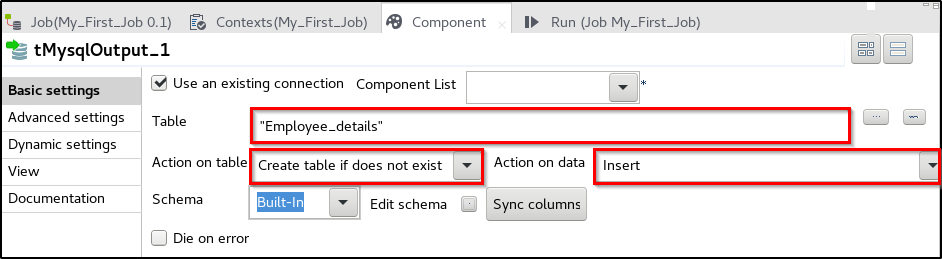 sqloutput - Talend Tutorial - Edureka