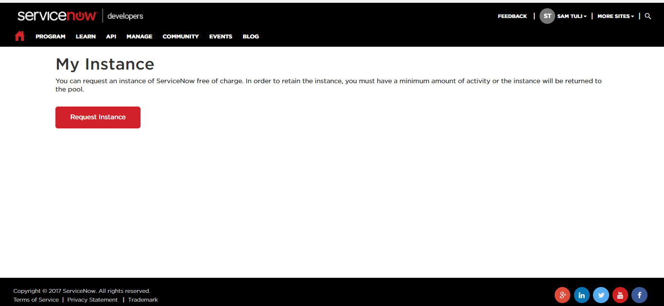 Instance Request - servicenow developer instance - Edureka